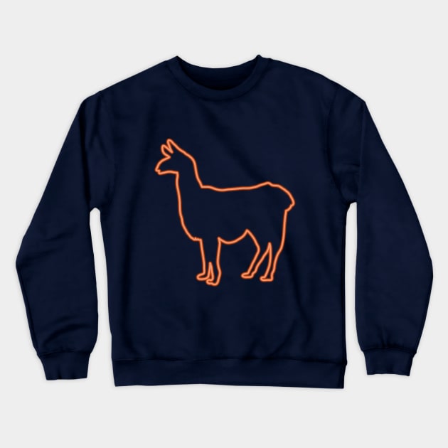 80s Retro Neon Sign Alpaca 80's Gift Crewneck Sweatshirt by PhuNguyen